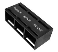ULTECHNOVO Soporte para Utensilios de Cocina de Madera Negra 3 Compartimentos, Organizador de Cucharas y Tenedores Espacioso para Encimera, Caja de Cubiertos para Almacenamiento en Fiestas