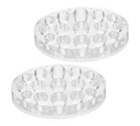 ULTECHNOVO Soporte para Vasos de de Ovalado de 15 Orificios Organizador para Pigmentos Bandeja Estable para Mezclar Colores Base Firme para Estudio de Tatuaje 2 Unidades