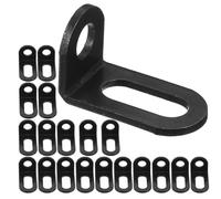 ULTECHNOVO Soportes en L para Estantes de Acero Frío, 40 Piezas, Ángulo Recto 90° Ajustable, Color Negro, Ferretería Hogar, Soporte de Fijación para Estantes de Gabinete y Uso en Cocina,