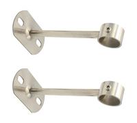 ULTECHNOVO Soportes para Barra de Acero Inoxidable para Cortina de Ducha y Barra de Ropa, Diámetro 25 Mm, Altura 150 Mm, Montaje en Pared o Techo, 2 Piezas, Accesorio para Baño y Armario