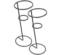 ULTECHNOVO Soportes para Conos de Helado de Hierro Negro, Estructura Estable y Reutilizable, 2 Piezas para Puestos de Helados y Fiestas Navideñas