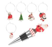 ULTECHNOVO Tapones de Botella de Vino Metálicos con Anillos para Copas Sellado Hermético y Reutilizable Kit de para Fiesta y Conservación de Bebidas