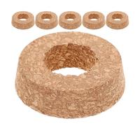 ULTECHNOVO Tapones de Corcho Cónicos de Madera 6 Piezas 6.5 Cm con Orificio para Jarrones Hidropónicos y Terrarios, Tapas Redondas Transparentes para Macetas de Vidrio, Accesorio