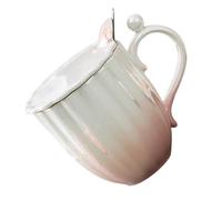ULTECHNOVO Taza de Cerámica para Té y Café Tapa de Concha Marina, Diseño Único de Perlas, Capacidad 420ml, Tacto Suave, Adecuado para Oficina y Hogar