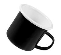 ULTECHNOVO Taza de Esmalte Vintage Negra 350ml con Asa Antideslizante | Superficie Lisa y Fácil Limpieza, Estabilidad sobre Mesa, Adecuado para Café, Oficina y Picnic