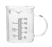 ULTECHNOVO Taza Medidora de Vidrio de 250ml con Tapa, Graduada y Resistente al Calor, Adecuado para Hornear y Uso en Cocina Doméstica