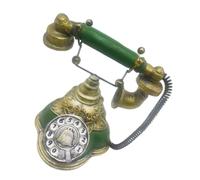 ULTECHNOVO Teléfono Retro De Resina Verde Modelo Rotatorio Vintage Para Decoración Del Hogar y Oficina, Adorno Clásico Europeo Sobremesa, Estatua Pequeña Decorativa Elegante