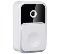 ULTECHNOVO Timbre con Vídeo Inalámbrico Wifi, Timbre Inteligente de Plástico Blanco, 128g, 1000mah, Conversación Bidireccional, Registros Cifrados, para Casa y Escuela