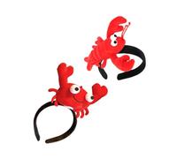 ULTECHNOVO Tocado de Fiesta Broche Cabello de Tela Roja en Forma de Langosta y Cangrejo, 2 Piezas Adorables para Disfraz y Mascarada