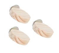 ULTECHNOVO Trampolín de Plataforma para Pájaros de Madera Natural 3 Piezas 5.5 Cm Soporte para Loros Ardillas y Pequeñas Mascotas Accesorio para Jaula de Pájaros