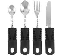 ULTECHNOVO Utensilios Adaptativos Para Ancianos Con Cubiertos Flexibles Y Ponderados Mango Texturizado Antideslizante Ideal Para Personas Con Movilidad Reducida Y