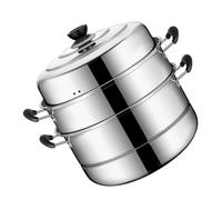 ULTECHNOVO Vaporera Práctica Gran Capacidad de Triple Capa Tapa Alta de Acero Inoxidable Olla Vaporera para Cocinar al Vapor para Uso Hogar