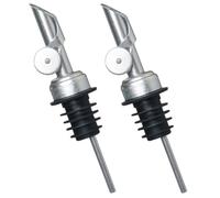 ULTECHNOVO Vertedores de Aceite de Acero Inoxidable 2 Piezas Silicona para Botellas de 17-21 Mm, Dispensador Práctico para Vino y Aceite, Surtidor Antigoteo Adecuado para Cocina y Bar