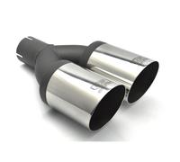 Ulter Sport N2-90-1/50 - Tubo de escape doble redondo (diámetro 90 mm, longitud inclinada, 290 mm, montaje de 50 mm, acero inoxidable)