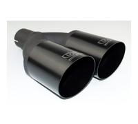 Ulter Sport NBL2-08-1/55 - Escape doble redondo (diámetro de 80 mm, longitud inclinada, 280 mm, instalación->55 mm, INOX), color negro