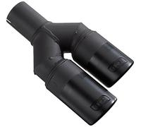 Ulter Sport nbl2 - 70rsl Finisher de escape (izquierda) - doble redondo ø70 mm - Longitud 200/180 mm - instalación - > 50 mm - inox negro