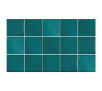 Ulticool Adhesivos impermeables para azulejos, verde marino, 15 x 15 cm, paquete de 15 adhesivos autoadhesivos de película, para sobresalir en la pared, baño, azulejos de pared de cocina