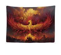 Ulticool - Appeso a Parete Decoración Casa - Fénix Fuego Mitología Griega - 200 x 150 cm Grande - Murales Alfombra Tapiz Pared - Tapices Decorativo para Habitacion Dormitorio Salon