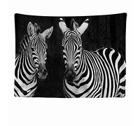 Ulticool - Decoración de Animales de Safari Zebra - 200x150 cm - Gran Tapiz - Adorno de Póster - Papel Pintado - Lienzo - Pintura - Accesorios para Dividir Espacios - Negro Blanco