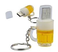 Ulticool - Vaso de Cerveza Memoria USB de 32 GB - Beer Glass Pen Drive Memory Stick Data Memory Stick - Dia del Padre - para Papá/Hombre - Blanco Amarillo