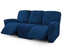 ULTICOR Fundas de Terciopelo de 8 Piezas para sofá reclinable, Fundas elásticas para sofá reclinable de 3 Cojines, Fundas de Muebles, Gruesas, Suaves, Lavables (Funda reclinable de 3 plazas, Azul