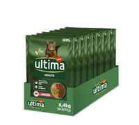 Ultima Adult Salmón, Comida seca para gatos, Pack de 8 x 750g, Total 6kg