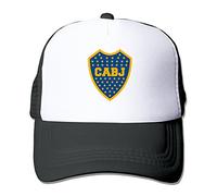 Última adultos Unisex escudo del club atletico boca juniors 100% nailon tapas de malla talla única ajustable deporte sombrero, Negro