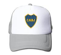 Última adultos Unisex escudo del club atletico boca juniors 100% nailon tapas de malla talla única ajustable deporte sombrero - Gris -