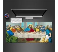Última Cena Alfombrilla de Ratón,XXL 300x600x2mm Grande Mouse Pad,Base de Goma Antideslizante,Superficie Tela Fina,Mejora la precisión y la Velocidad Adecuada para Jugadores,PC y portátil