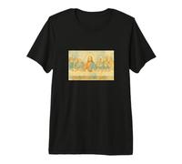 Última Cena por Leonardo Davinci Estilo Acuarela Camiseta Premium