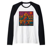 Última Cena por Leonardo Davinci Graffiti Style Camiseta Manga Raglan