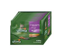 Ultima Comida Húmeda para Gatos con Pollo y Salmón, 4 x 85 gr x 12 (4.08 kg)
