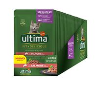 Ultima Comida húmeda para Gatos Fit & Delicious con salmón: 24 Sobres de 85 g