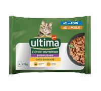 Ultima Expert Nutrition Comida Húmeda para Gatos Esterilizados - Apetito difícil para Gatos exigentes - Caja de 11 x (4x70g)