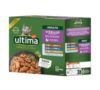 Ultima Fit & Delicious - Comida húmeda para Gatos Esterilizados - Multipack de 8x85g (Pollo, Buey, Atún, Pescado del Océano)