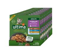 Ultima Fit & Delicious - Comida húmeda para Gatos Esterilizados - Multipack de 8x85g (Pollo, Buey, Atún, Pescado del Océano) - Caja de 8 x(8x85g)