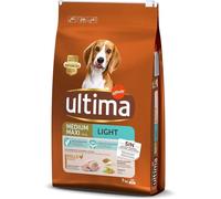 Ultima Medium-Maxi LIGHT con Pollo, Verduras, Arroz y Cereales Integrales. Comida Seca para Perros, Huesos y Articulaciones Fuertes, un Paquete de 7kg