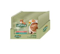 Ultima Nature Comida Húmeda para Gatos con Salmón y Bacalao, 11 Multipacks de 4 x 85 g, Total: 3,74 Kg
