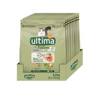 Ultima Nature Pienso para Gatos Esterilizados con Salmón, Pack de 8 x 400 g
