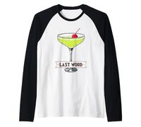 Última Palabra Ilustración Cóctel Único con Impresión Camiseta Manga Raglan