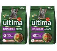 ultima Pienso para Gatos Esterilizados Adultos con Salmón - 1.5 kg (Paquete de 2)