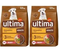 Ultima Pienso para Perros Pequeños Adultos con Buey - 2,5kg (Paquete de 2)