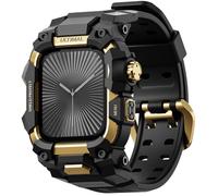 ULTIMAL Funda robusta con correa para Apple Watch 44mm 45mm - Compatible con Apple Watch Series 9/8/7/6/5/4/SE/SE2/SE3 - Funda antichoque con certificación militar para iWatch, 46mm, Poliuretano