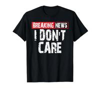 Últimas Noticias No me Importa el Humor sarcástico Camiseta gráfica económica, Hombre, Negro, M