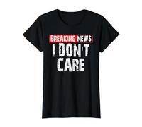 Últimas Noticias No me Importa el Humor sarcástico Camiseta gráfica económica, Mujer, Negro, XL