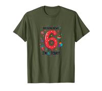 Últimas Noticias: ¡Soy 6 Hoy! Regalo de cumpleaños para niños de 6 años Camiseta, Hombre, Verde Oliva, XXL