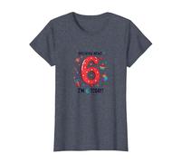 Últimas Noticias: ¡Soy 6 Hoy! Regalo de cumpleaños para niños de 6 años Camiseta, Mujer, Azul Jaspeado, XL