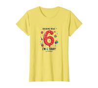 Últimas Noticias: ¡Soy 6 Hoy! Regalo de cumpleaños para niños de 6 años Camiseta, Mujer, Limón, XS
