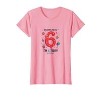 Últimas Noticias: ¡Soy 6 Hoy! Regalo de cumpleaños para niños de 6 años Camiseta, Mujer, Rosado, XL