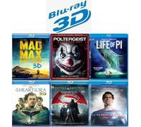 Ultimate Action & Adventure Blu-ray 3D Movie Collection: Batman v Superman: Dawn of Justice / In the Heart of the Sea / Life of Pi / Mad Max: Fury Road / Man of Steel / Poltergeist [Blu-ray 3D] Region